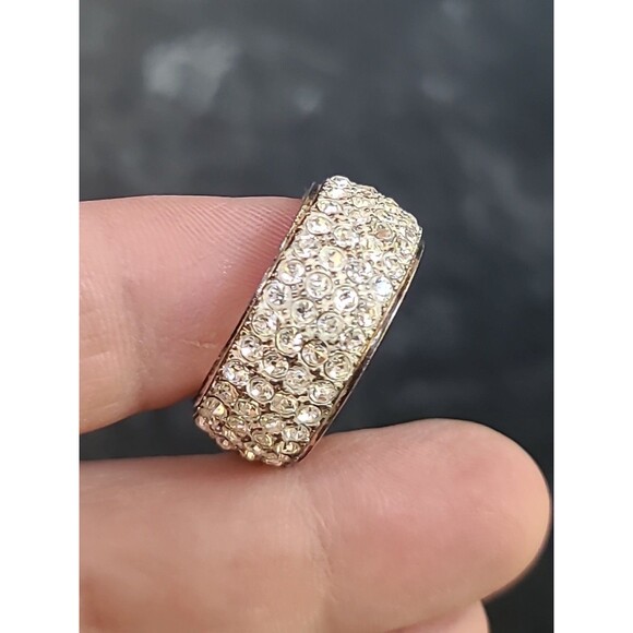 925 Sterling Silver CZ Band Ring, Size US 8 Vintage, READ - Picture 2 of 10